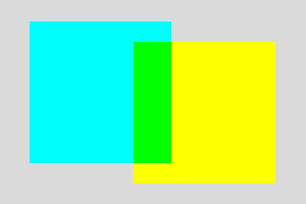 Does cyan and yellow make blue?