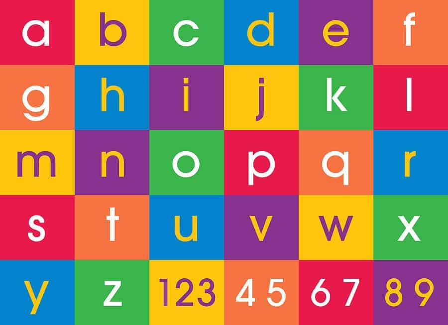 What is the alphabet in colors?