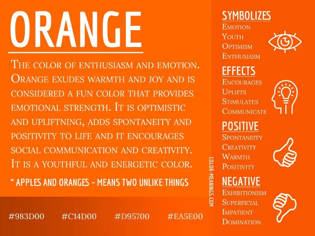Does orange symbolize danger?