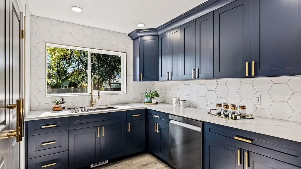 Is blue a good choice for kitchen cabinets?