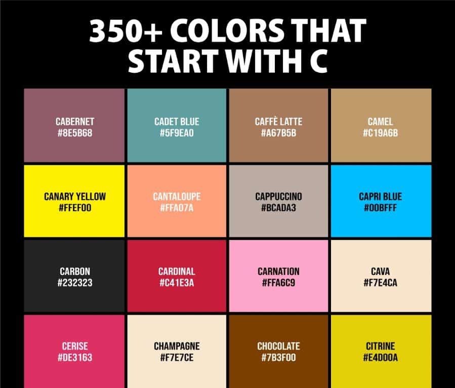 What is a color that starts C?