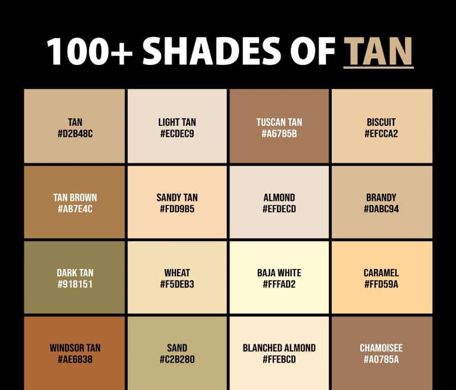 What are different colors of tan?