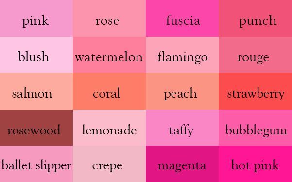 What is the name of an orange pink color?