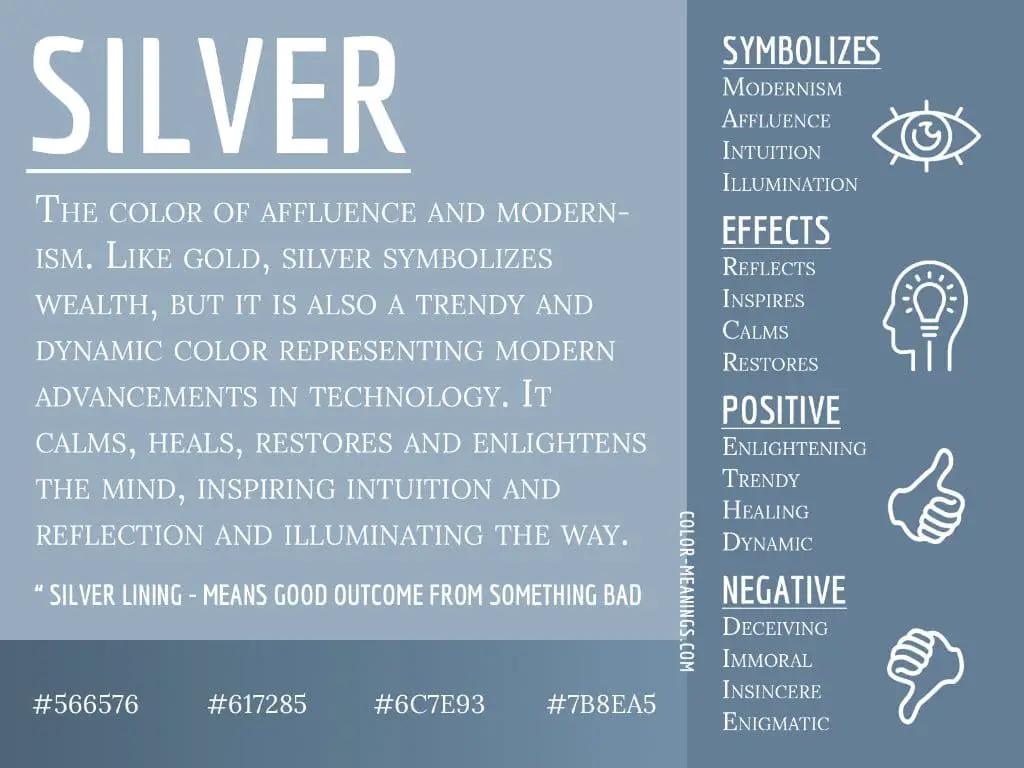 What does silver represent spiritually?