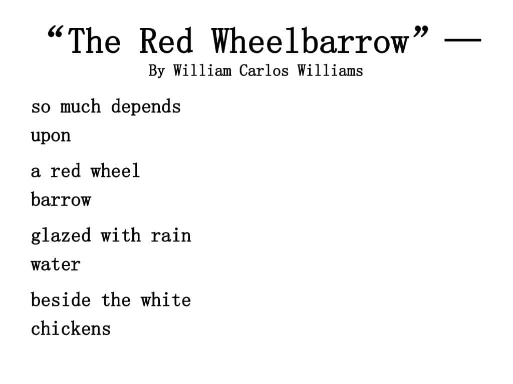What is the famous poem about the color red?