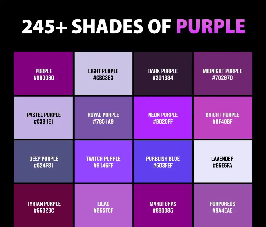What are names that go with purple?