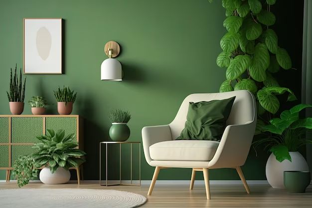 What color goes with green home decor?