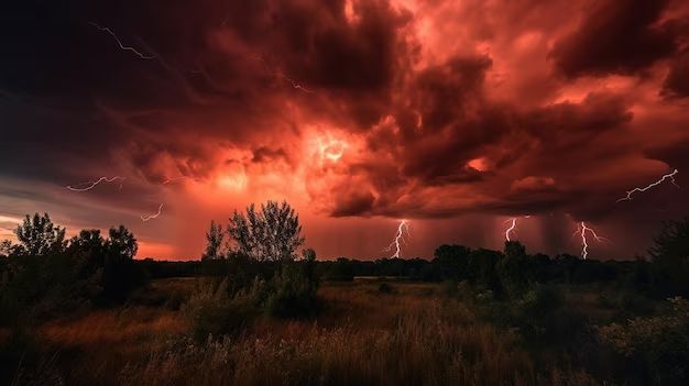 What does a red sky mean during a storm?