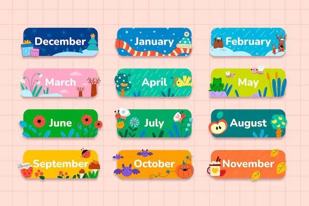 What color does each month represent?