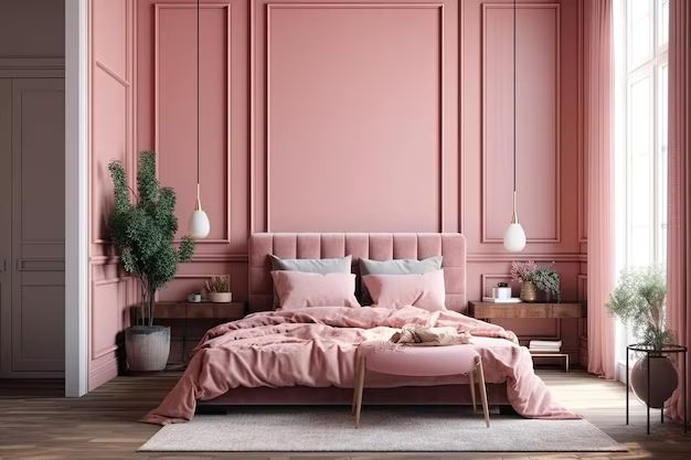 How to decorate a pink and grey bedroom?