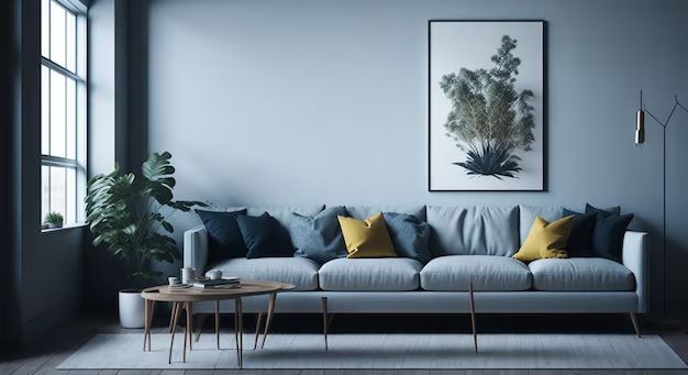 Does blue go with GREY living room