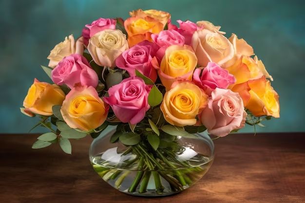 What does a bouquet of different colored roses mean