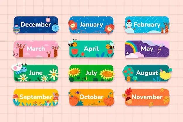 What color represents each month of the year?