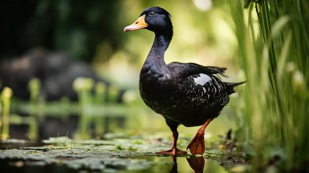 What are the black ducks with a green tinge?